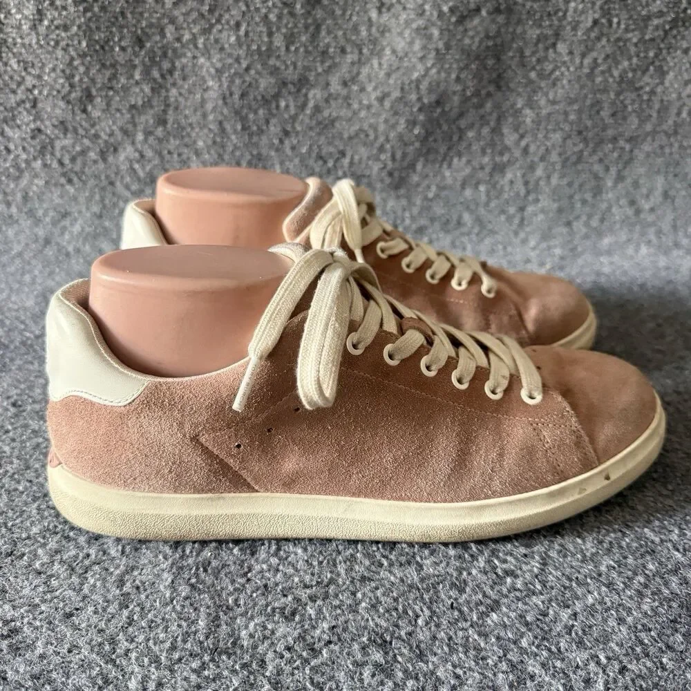 Tory Burch Howell Court Shoes Women’s 9.5 M Dusty Pink Suede Low Lace-Up Sneaker